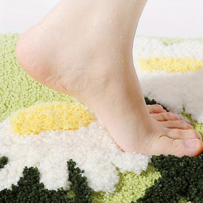 Quick Dry Diatomite Bath Mat - Tapete de Banheiro Floral Antiderrapante VIKAMA,