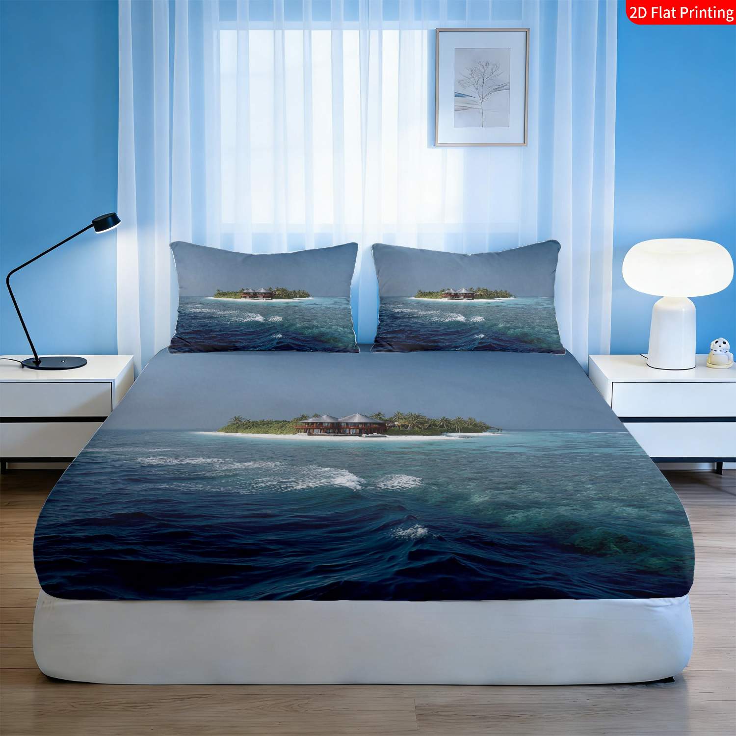 Conjunto de Cama Ilha Tropical - Fitted Bed Sheets Deep Pocket avaliação e preço