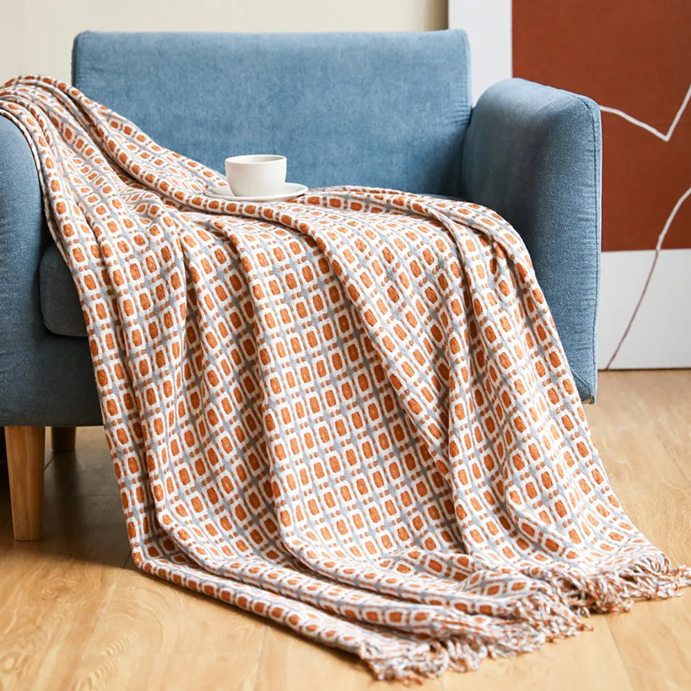 Manta Decorativa Jacquard com  - Boho Throw Blanket Fringe avaliação e preço