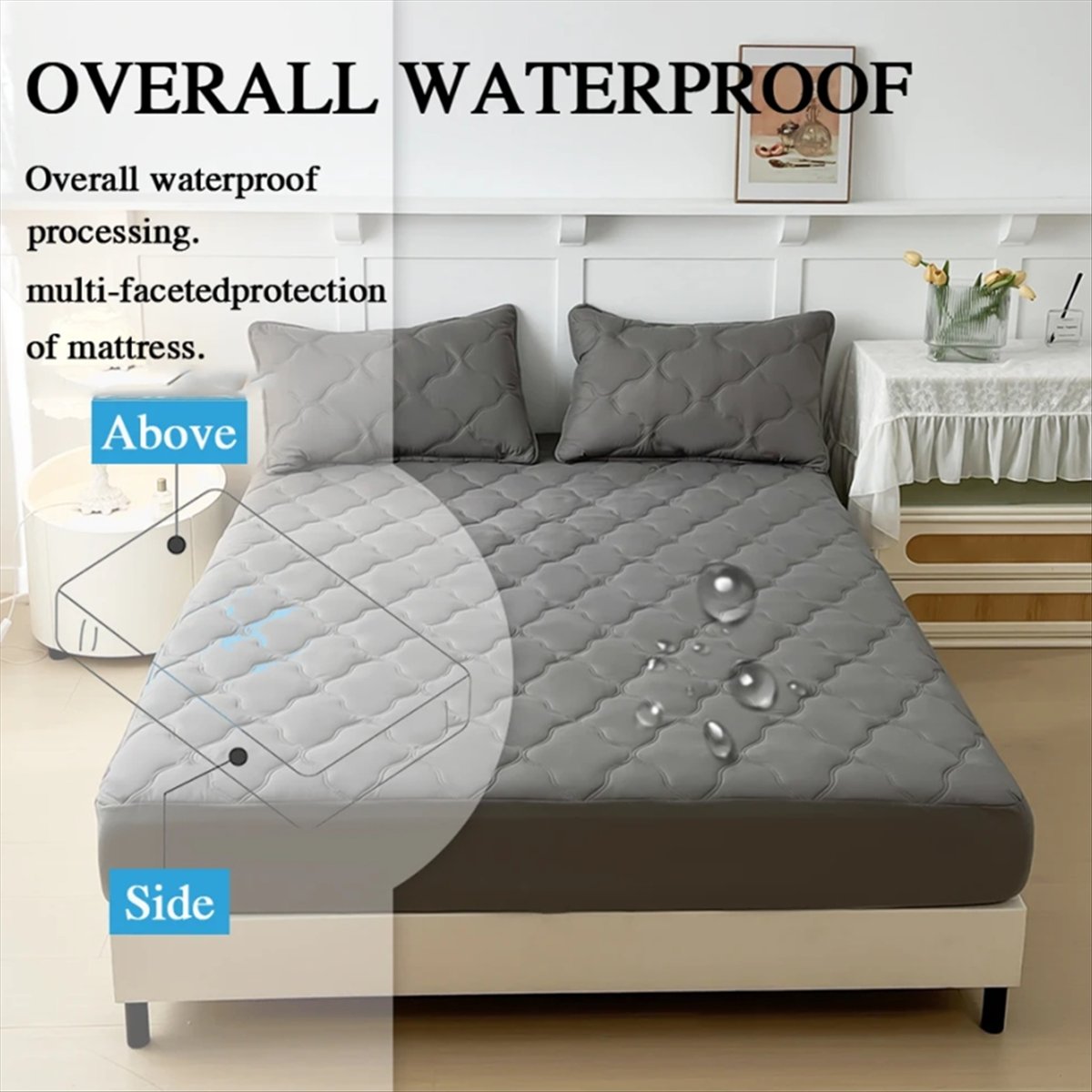Lençóis de cama aprendidos à p - Waterproof Mattress Protector Breathable avaliação e preço