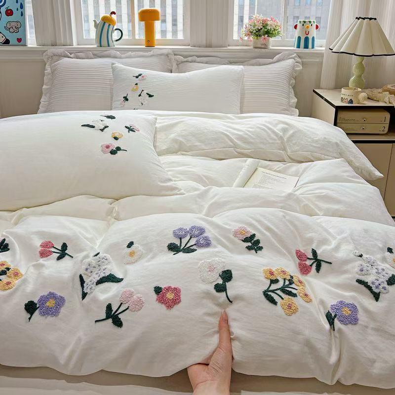 Capa de edredão com bordados f - Aesthetic Floral Duvet Cover avaliação e preço