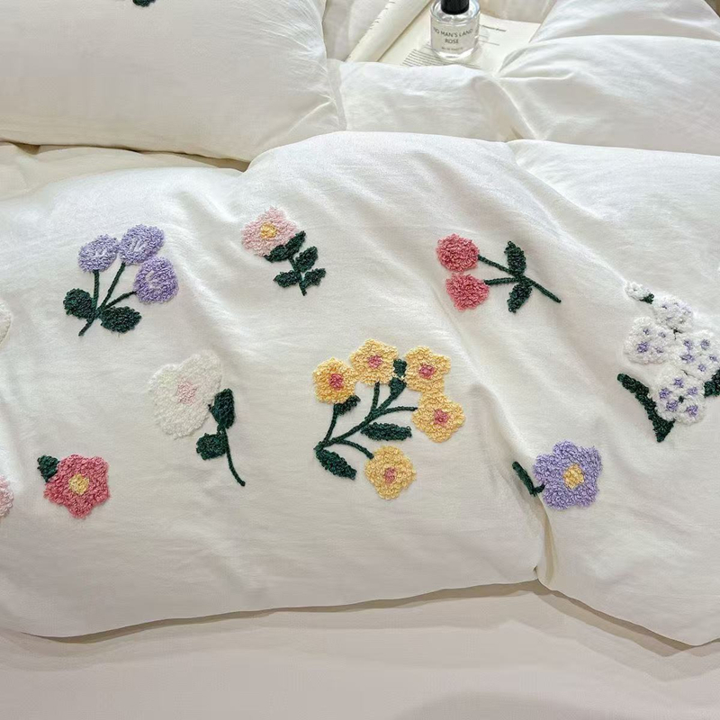 Capa de edredão com bordados f - Aesthetic Floral Duvet Cover avaliação e preço