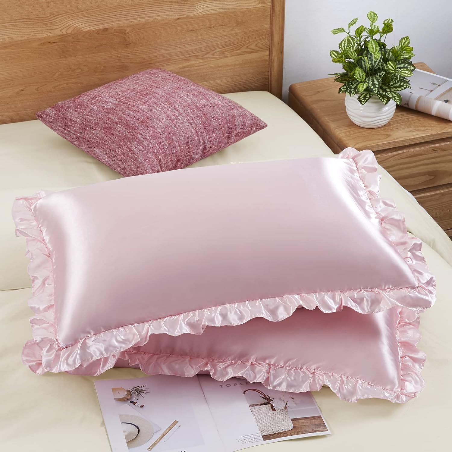 2 Peças de Fronhas de Cetim co - Satin Silk Pillowcase Hair Skin avaliação e preço