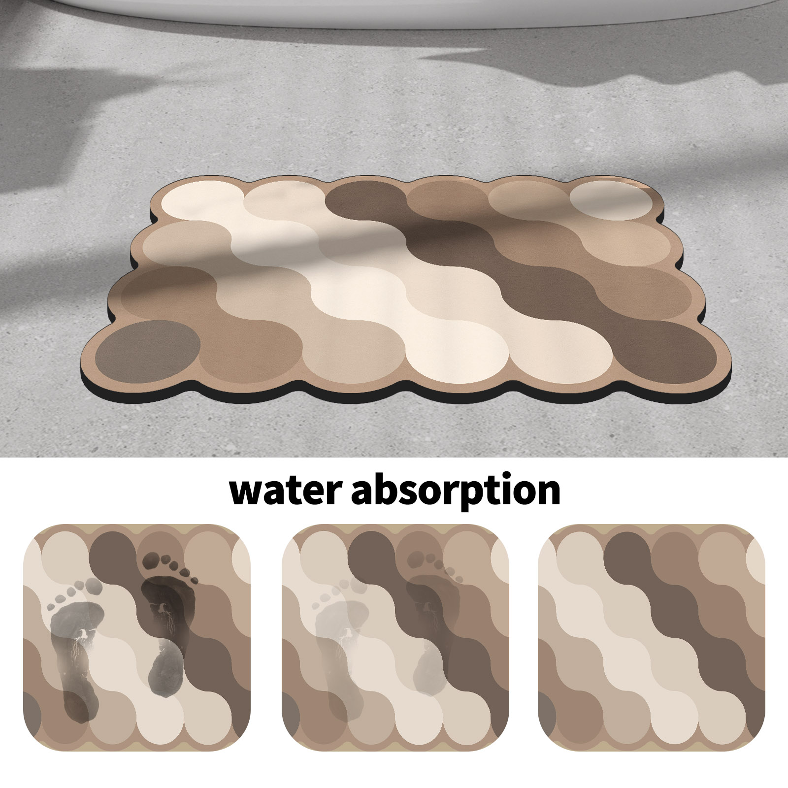 Luxo diatomite banheiro chuvei - Quick Dry Diatomite Bath Mat avaliação e preço