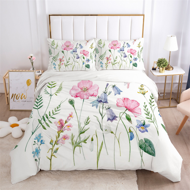 Folhas florais conjunto de cam - Aesthetic Floral Duvet Cover avaliação e preço