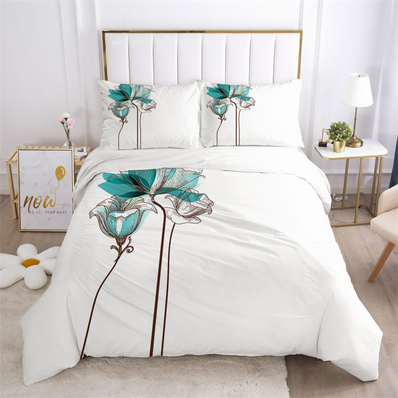 Folhas florais conjunto de cam - Aesthetic Floral Duvet Cover avaliação e preço