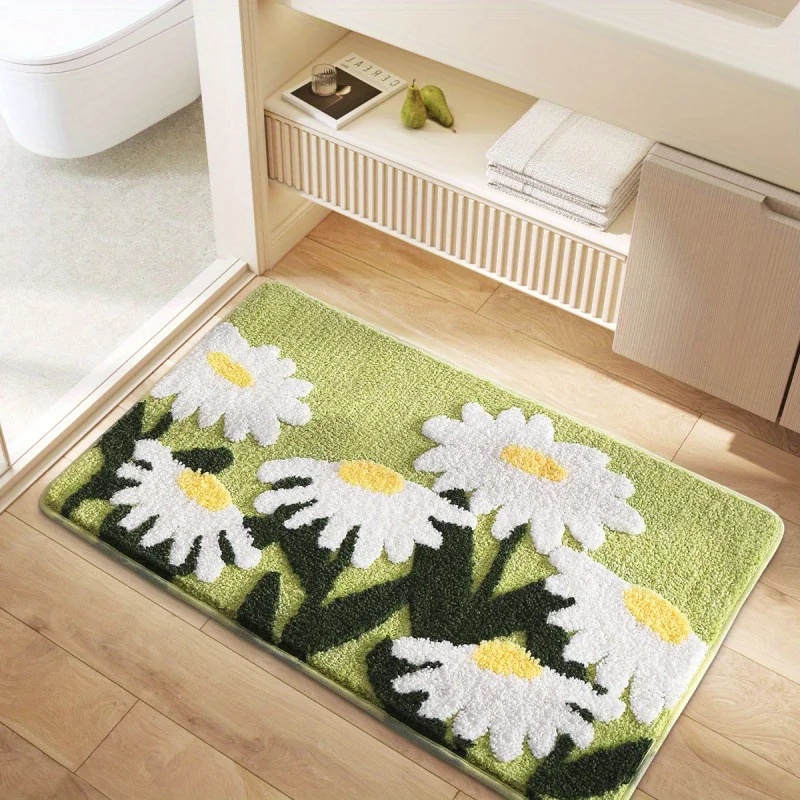 Tapete de Banheiro Floral Anti - Quick Dry Diatomite Bath Mat avaliação e preço