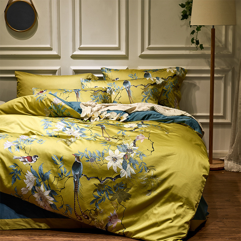 Luxo 600TC algodão egípcio cam - Aesthetic Floral Duvet Cover avaliação e preço